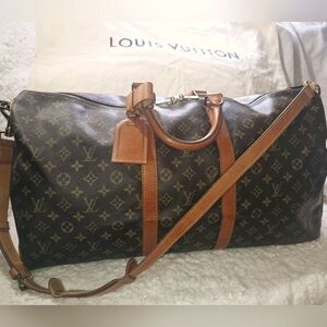 LOUIS VUITTON KEEPALL BANDOULIERE 55 TRAVEL HANDBAG MONOGRAM